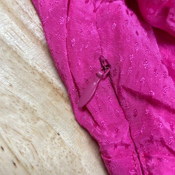 Rotate Birger Christensen NWT Tracy Peplum Top Size 4 Barbie Pink Ruched V-Neck - Picture 14 of 16